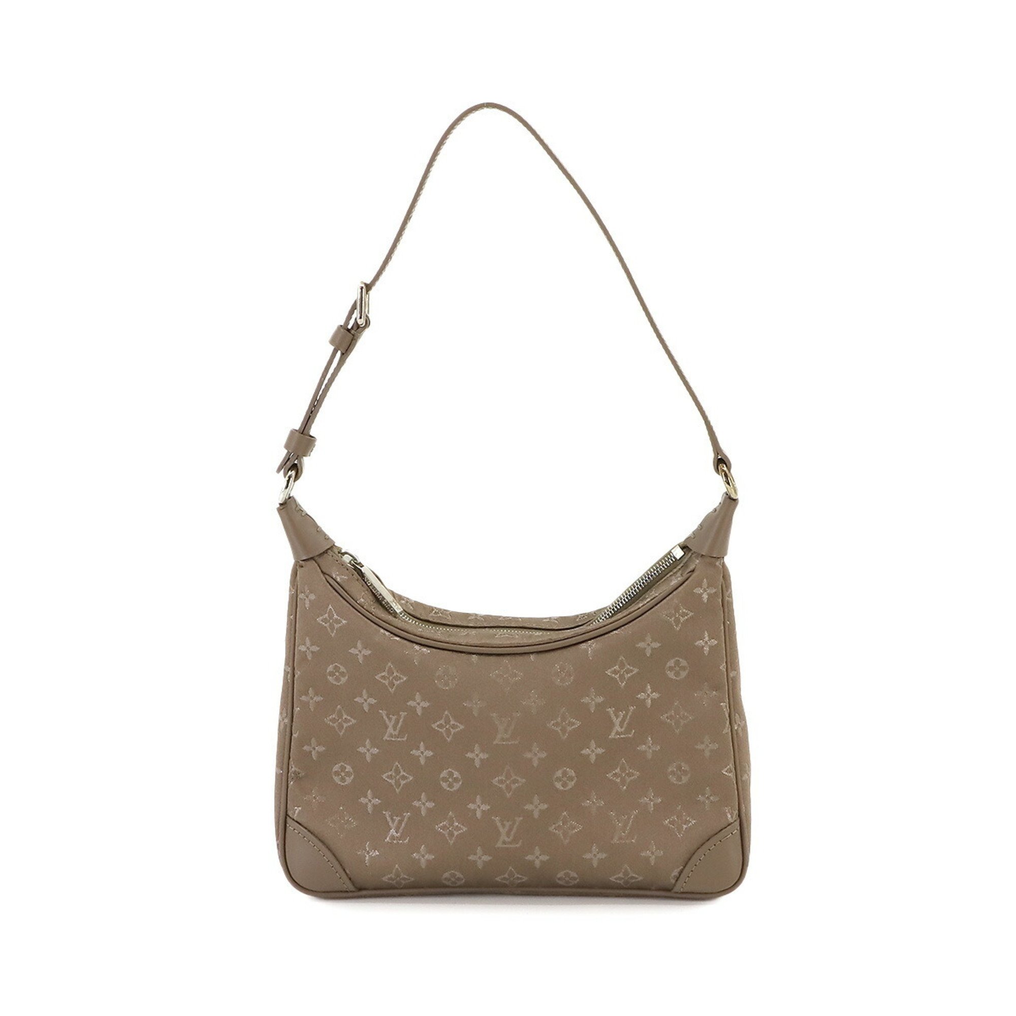 Louis Vuitton LOUIS VUITTON Monogram Satin Little Boulogne Hand Bag Beige M92143
