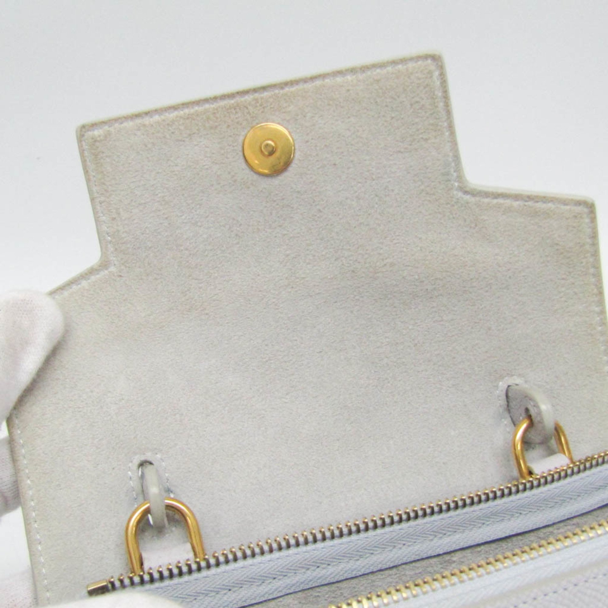 Celine NANO BELT BAG 189003ZVA Women's Leather Handbag,Shoulder Bag Light Blue Gray