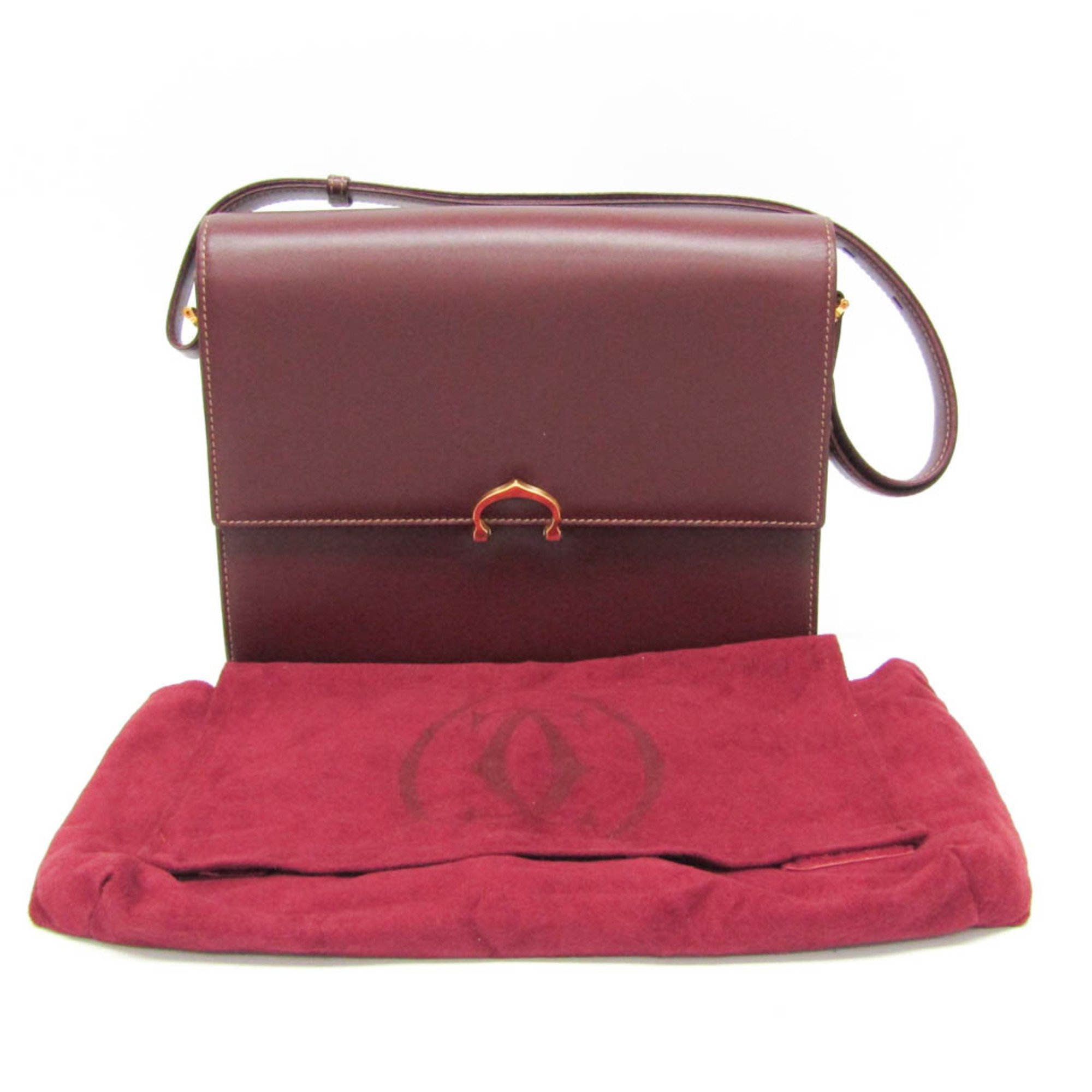 Cartier Must Women's Leather Shoulder Bag Bordeaux