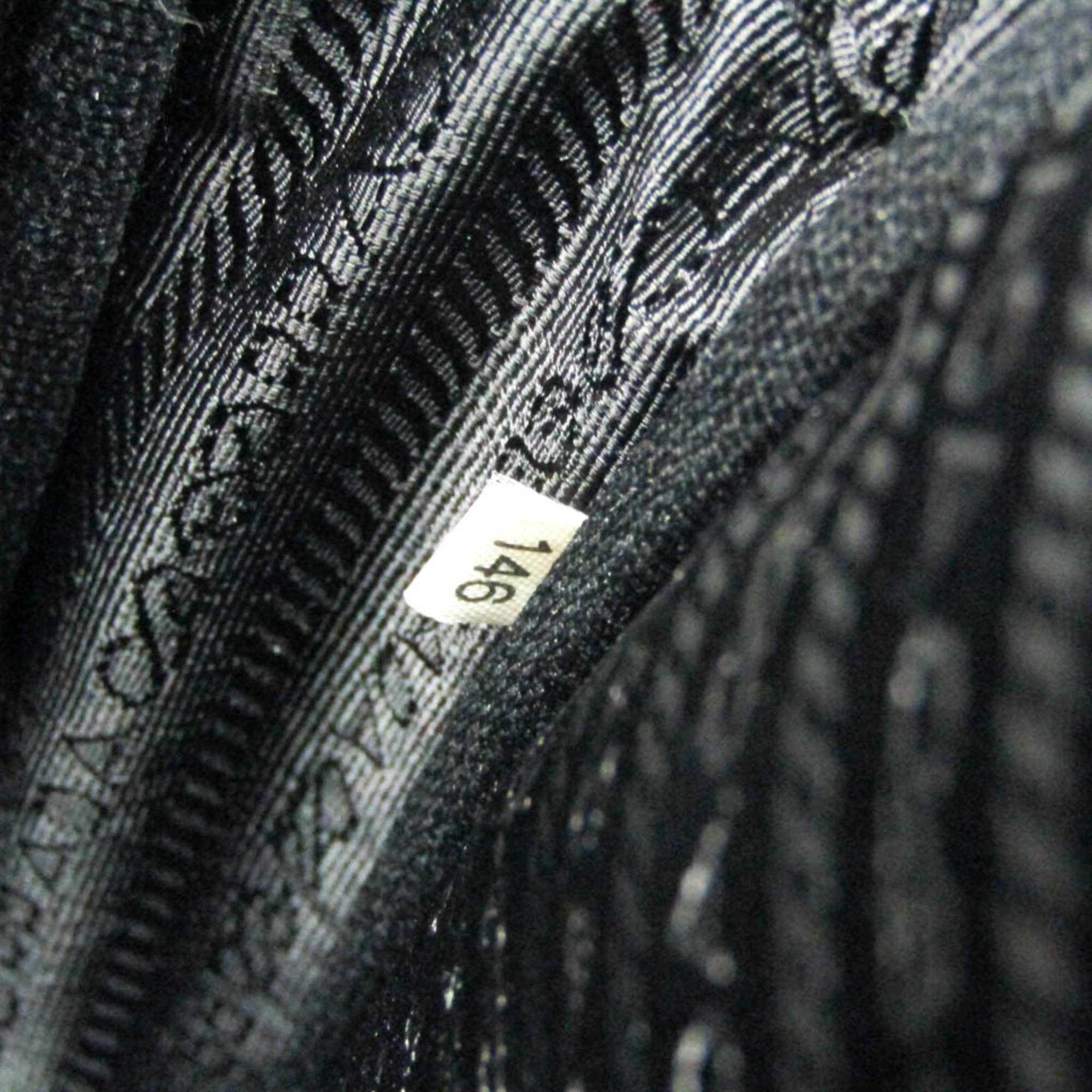 Prada Women,Men Leather,Nylon Handbag Black