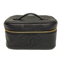 Chanel Caviar Skin Women's Caviar Leather Handbag,Vanity Bag Black