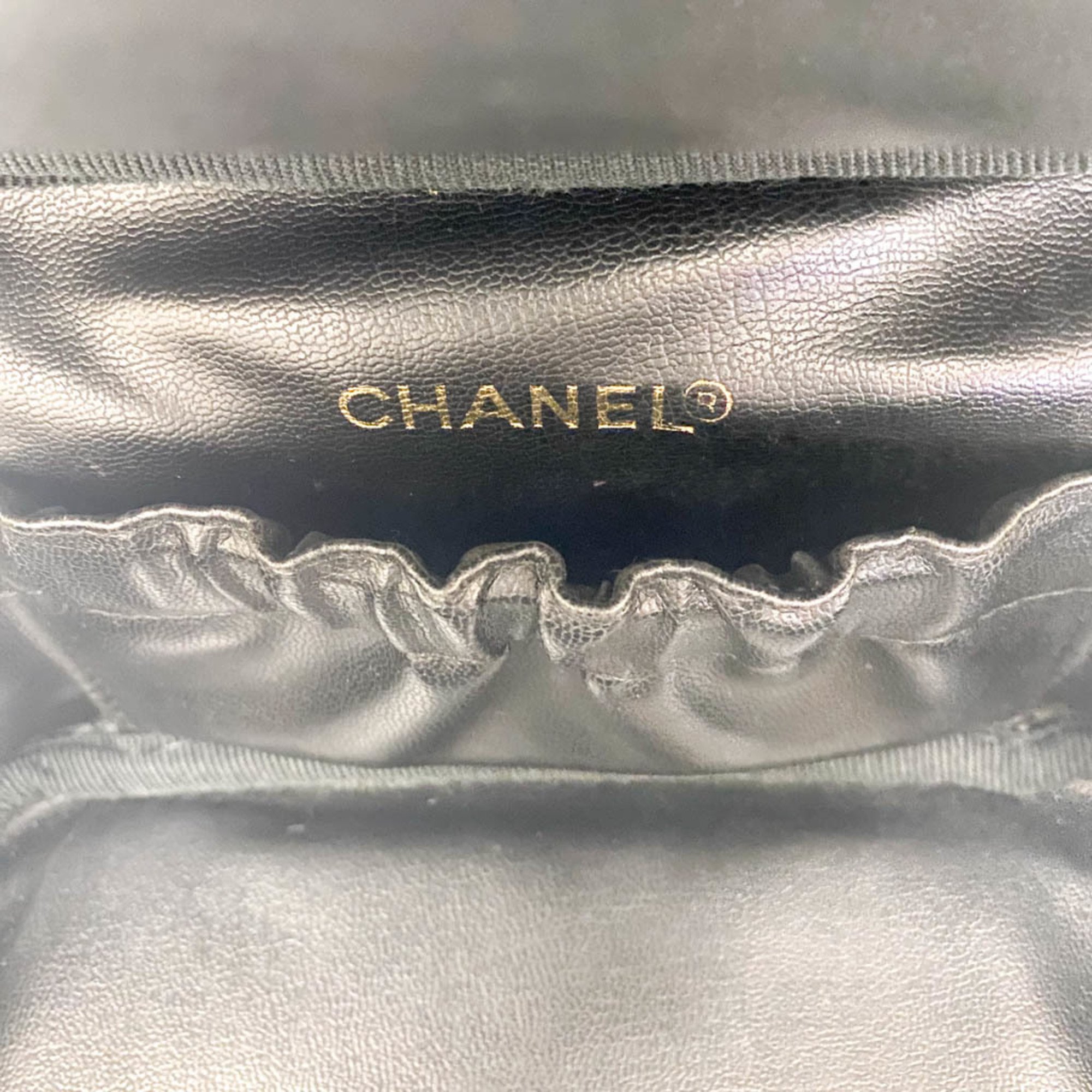 Chanel Caviar Skin Women's Caviar Leather Handbag,Vanity Bag Black