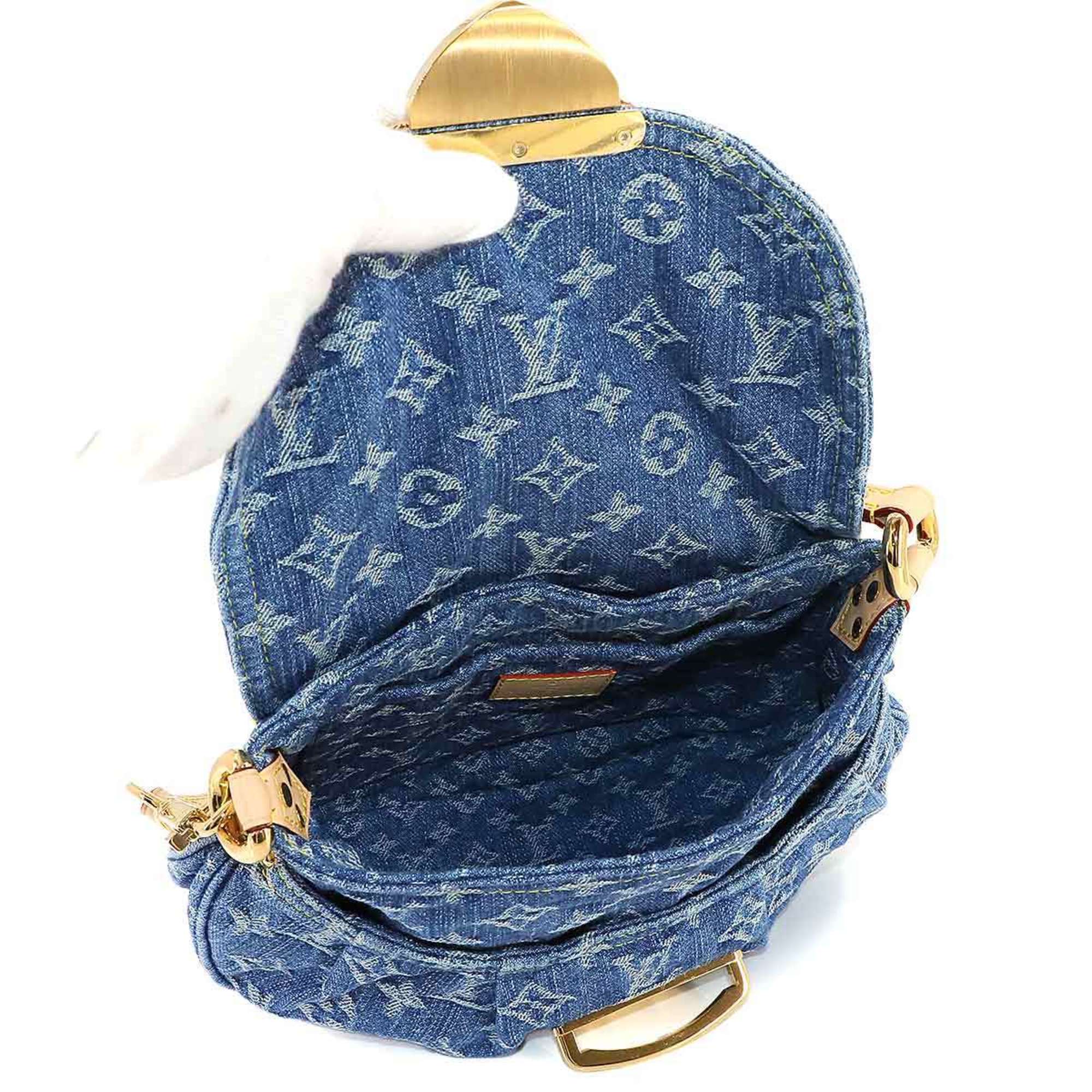 Louis Vuitton LOUIS VUITTON Monogram Denim Sunset 2way Shoulder Bag Canvas Blue M46829 RFID