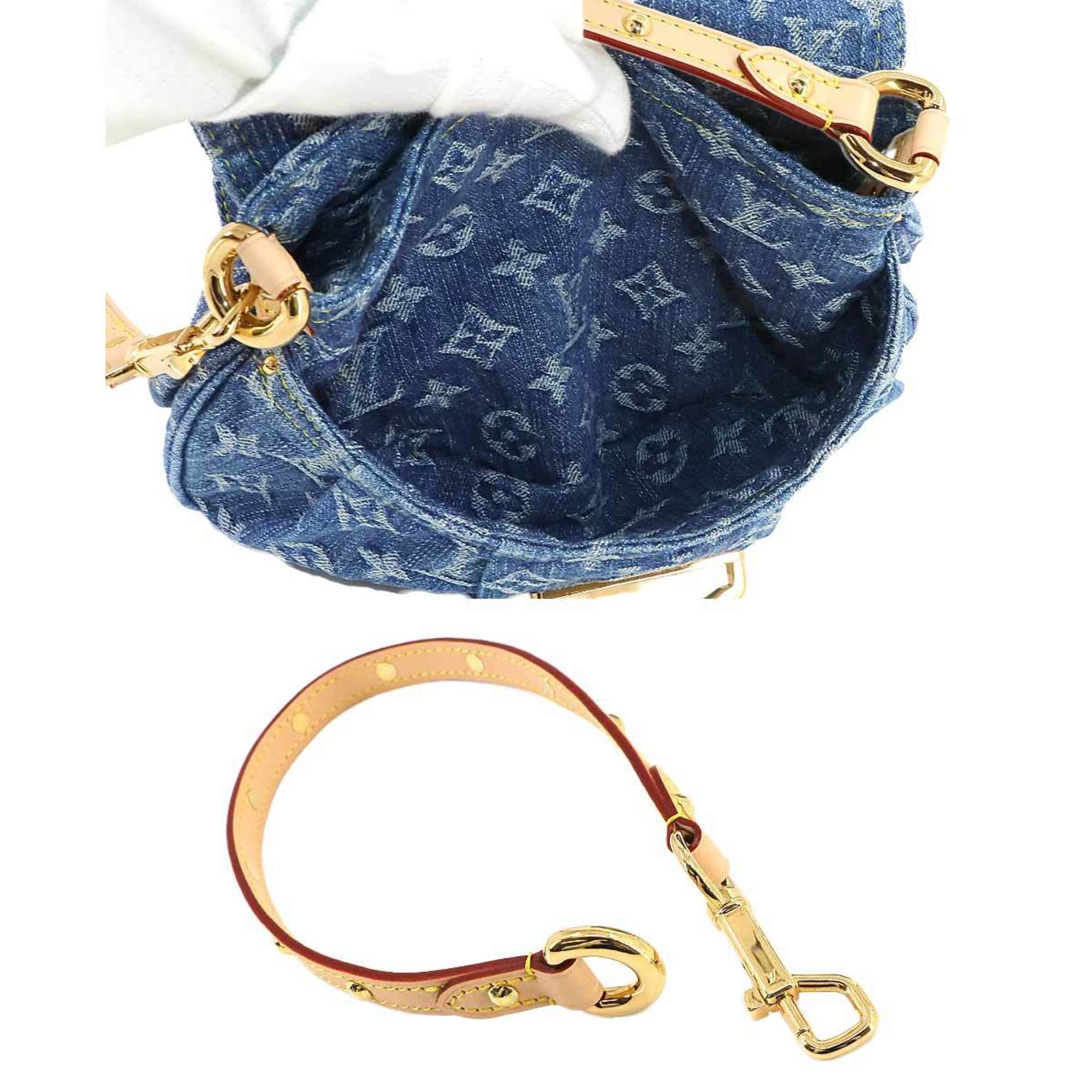 Louis Vuitton LOUIS VUITTON Monogram Denim Sunset 2way Shoulder Bag Canvas Blue M46829 RFID