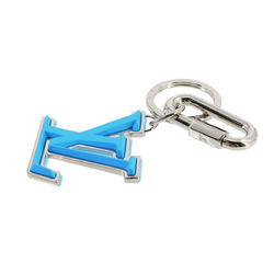 LOUIS VUITTON Porte Cles Neo LV Soft Key Ring Charm Holder Silver Blue M69303