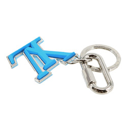LOUIS VUITTON Porte Cles Neo LV Soft Key Ring Charm Holder Silver Blue M69303