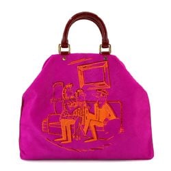 LOUIS VUITTON Cartoon Firebird Hand Bag Pony Leather Pink 2008 Limited Edition Gold Metal Fittings