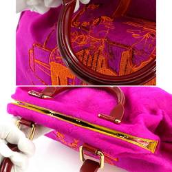 LOUIS VUITTON Cartoon Firebird Hand Bag Pony Leather Pink 2008 Limited Edition Gold Metal Fittings