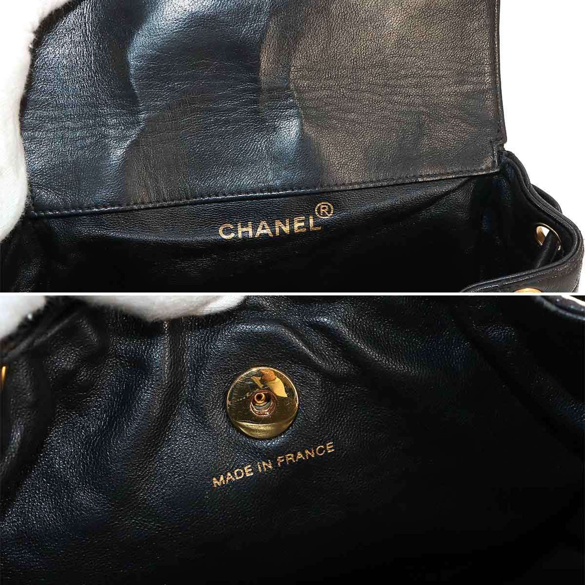 CHANEL Matelasse Chain Backpack Rucksack Leather Black Gold Hardware duma