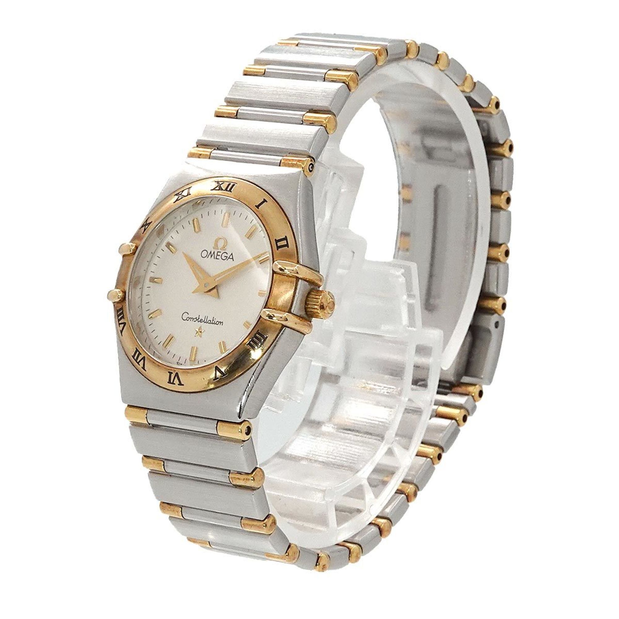 OMEGA Constellation SM Two-tone 1372 30 Ladies' Watch Ivory YG Yellow Gold Quartz