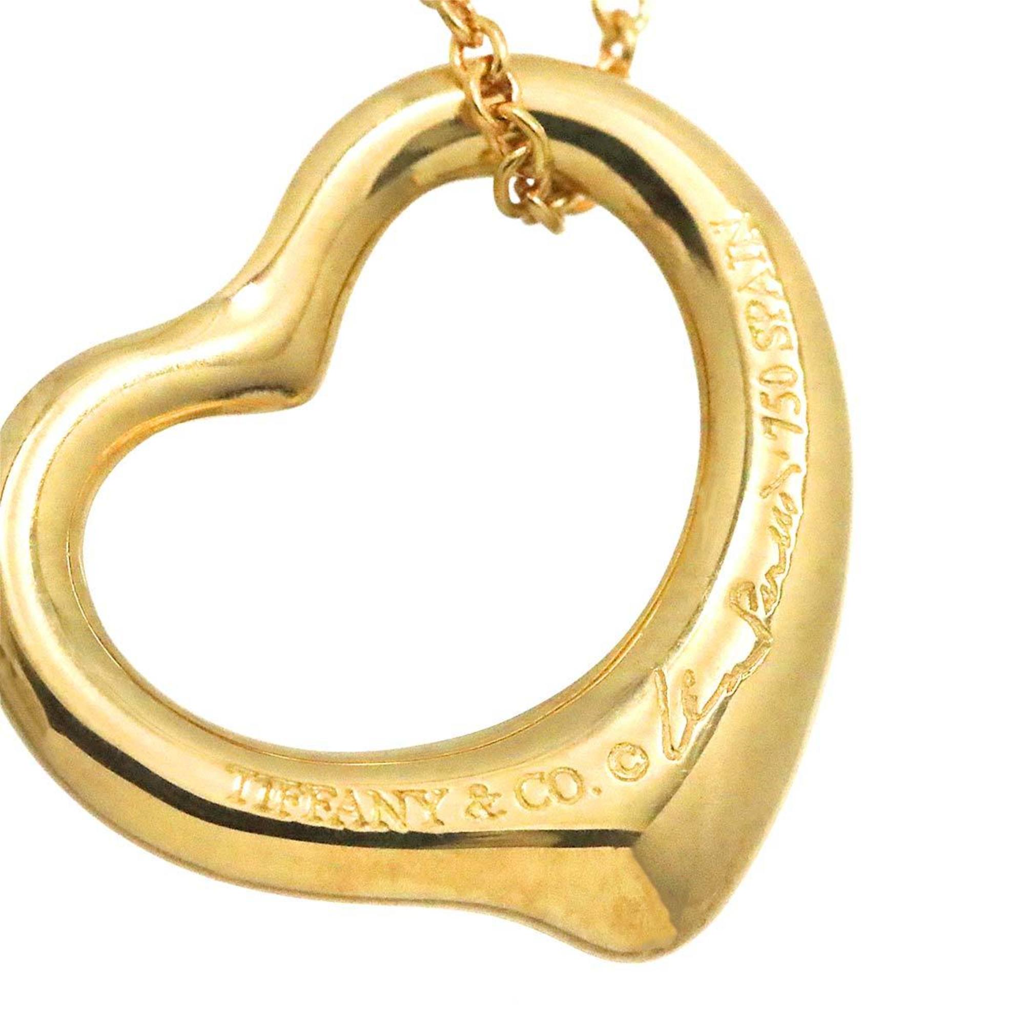 Tiffany & Co. Heart 15mm Necklace 40cm K18 YG Yellow Gold 750 Open