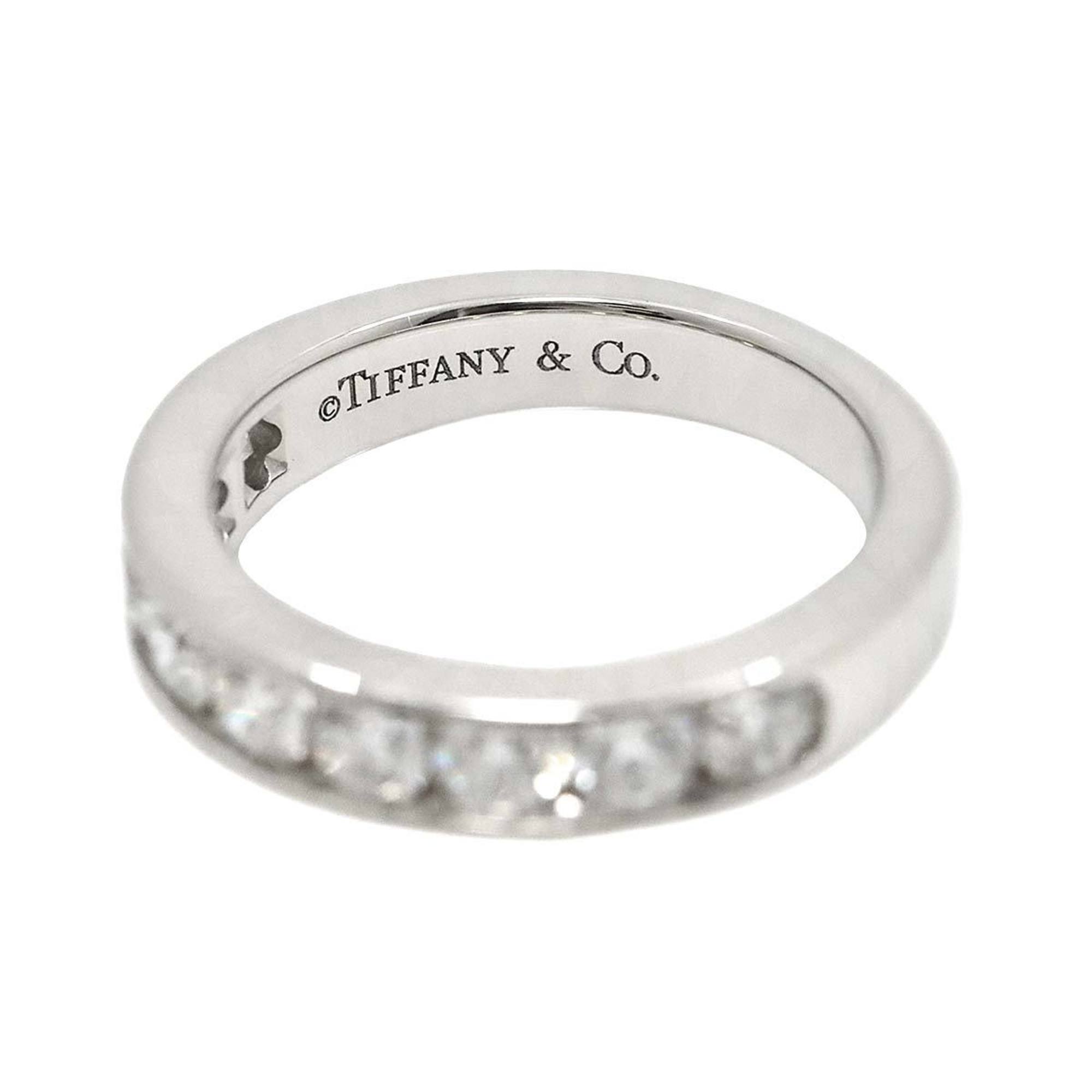 Tiffany & Co. Ring Half Diamond Pt Platinum Channel Setting