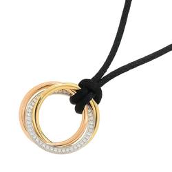 Cartier Trinity Diamond Necklace 58cm K18 YG WG PG 750 Three-color