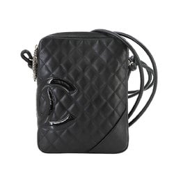 CHANEL Cambon Line Shoulder Bag Leather Enamel Black A25178 Coco Mark