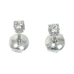 Tiffany & Co. Solitaire Diamond 0.23ctx2 H VVS1-VVS2 3EX Earrings Pt Platinum Stud Pierced