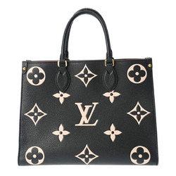 LOUIS VUITTON Louis Vuitton Monogram Empreinte On the Go MM Tote Black/Beige M45495 Women's Leather Handbag Bag