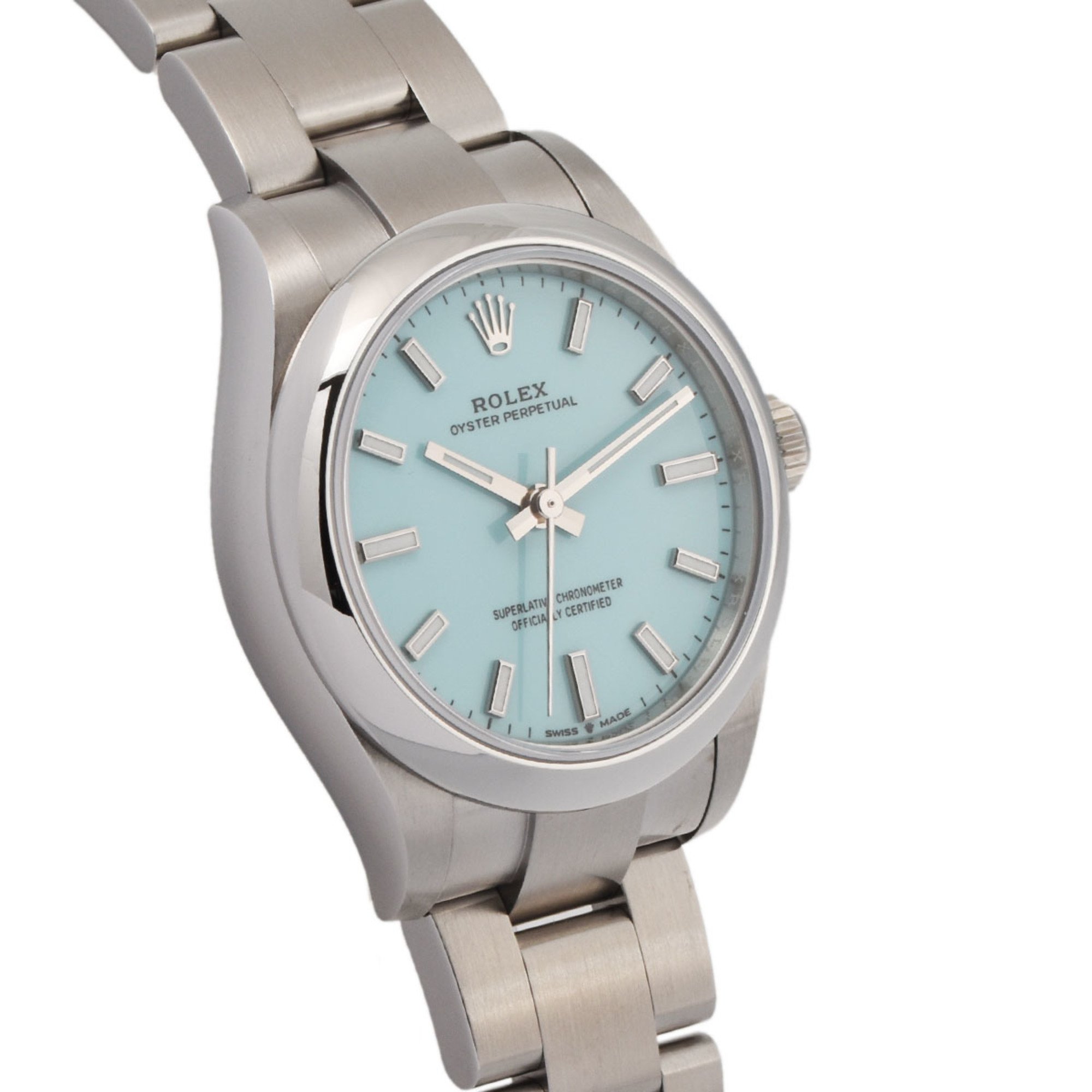 ROLEX Rolex Oyster Perpetual 31 277200 Boys SS Watch Automatic Turquoise Blue Dial