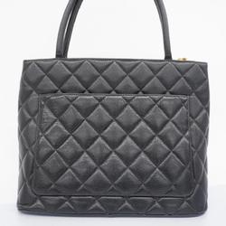 Chanel Tote Bag Reproduction Caviar Skin Black Women's
