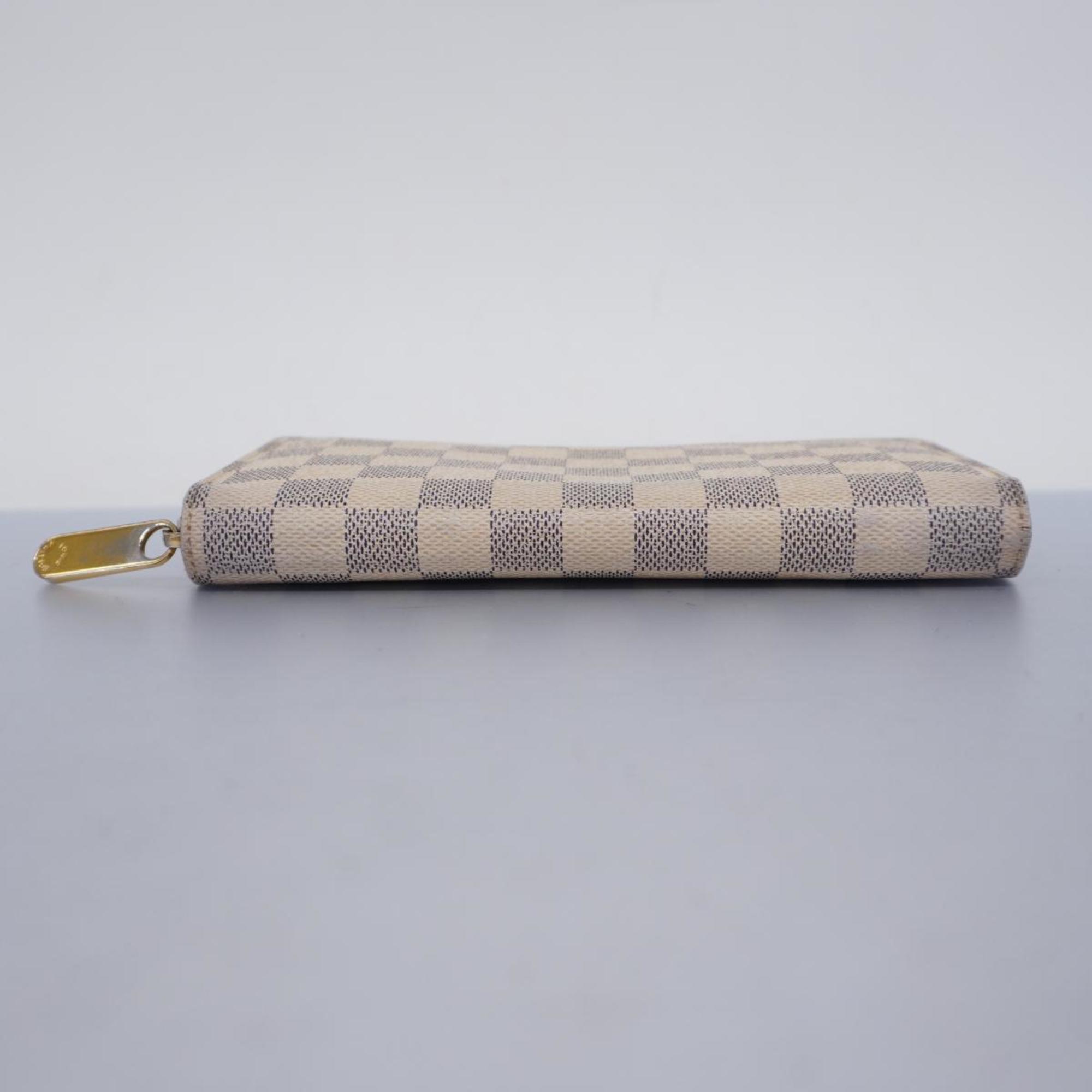 Louis Vuitton Long Wallet Damier Azur Zippy N41660 White Men's Women's