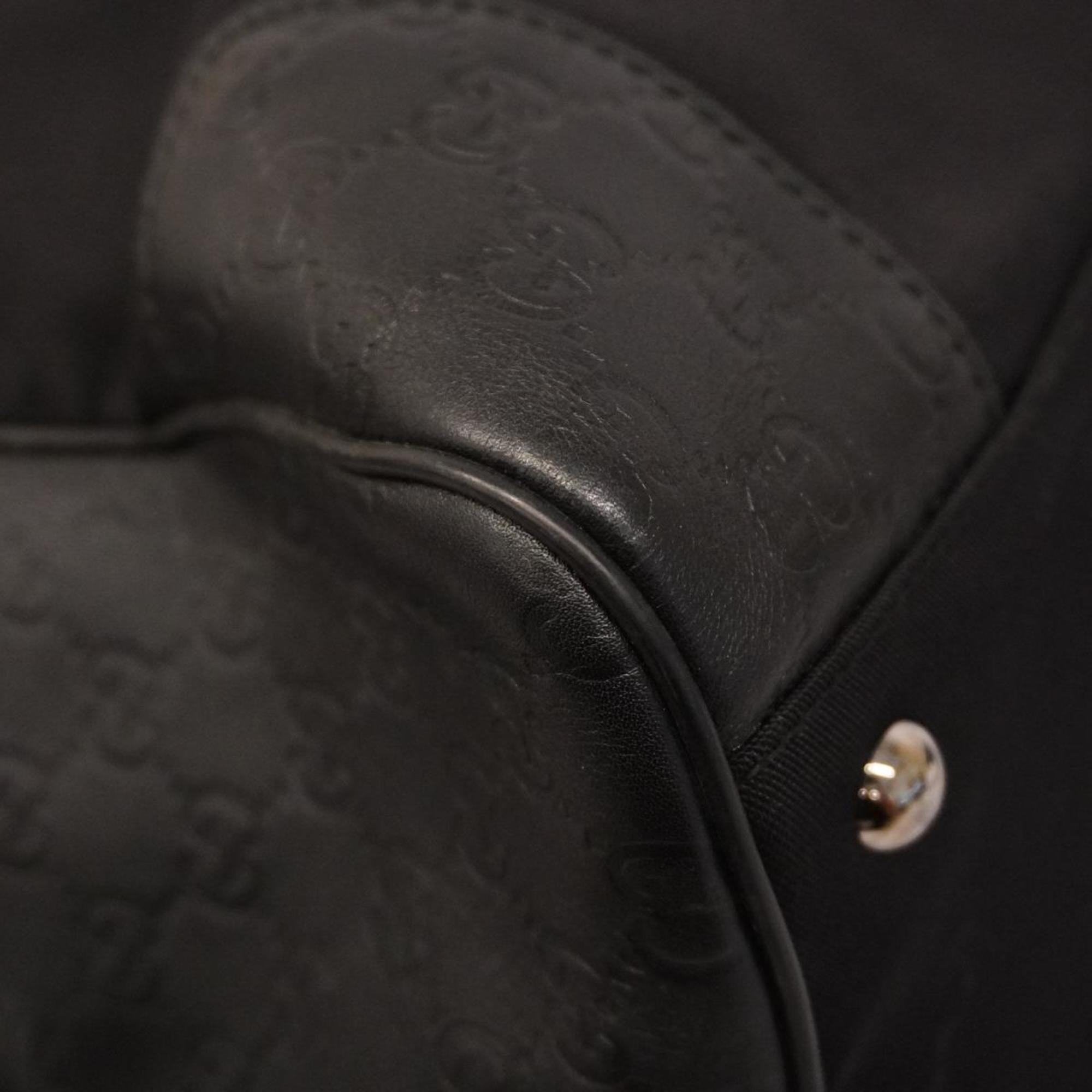 Gucci Boston Bag Guccissima 162804 Nylon Leather Black Men's Women's