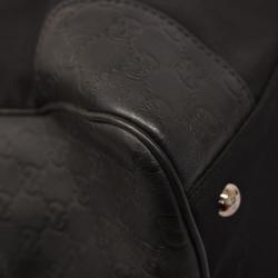 Gucci Boston Bag Guccissima 162804 Nylon Leather Black Men's Women's