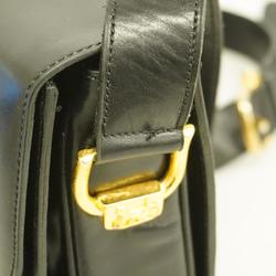 Celine Shoulder Bag, Carriage Hardware, Leather, Black, Women's
