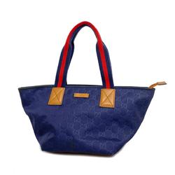 Gucci Tote Bag Sherry Line 374433 Nylon Navy Women's