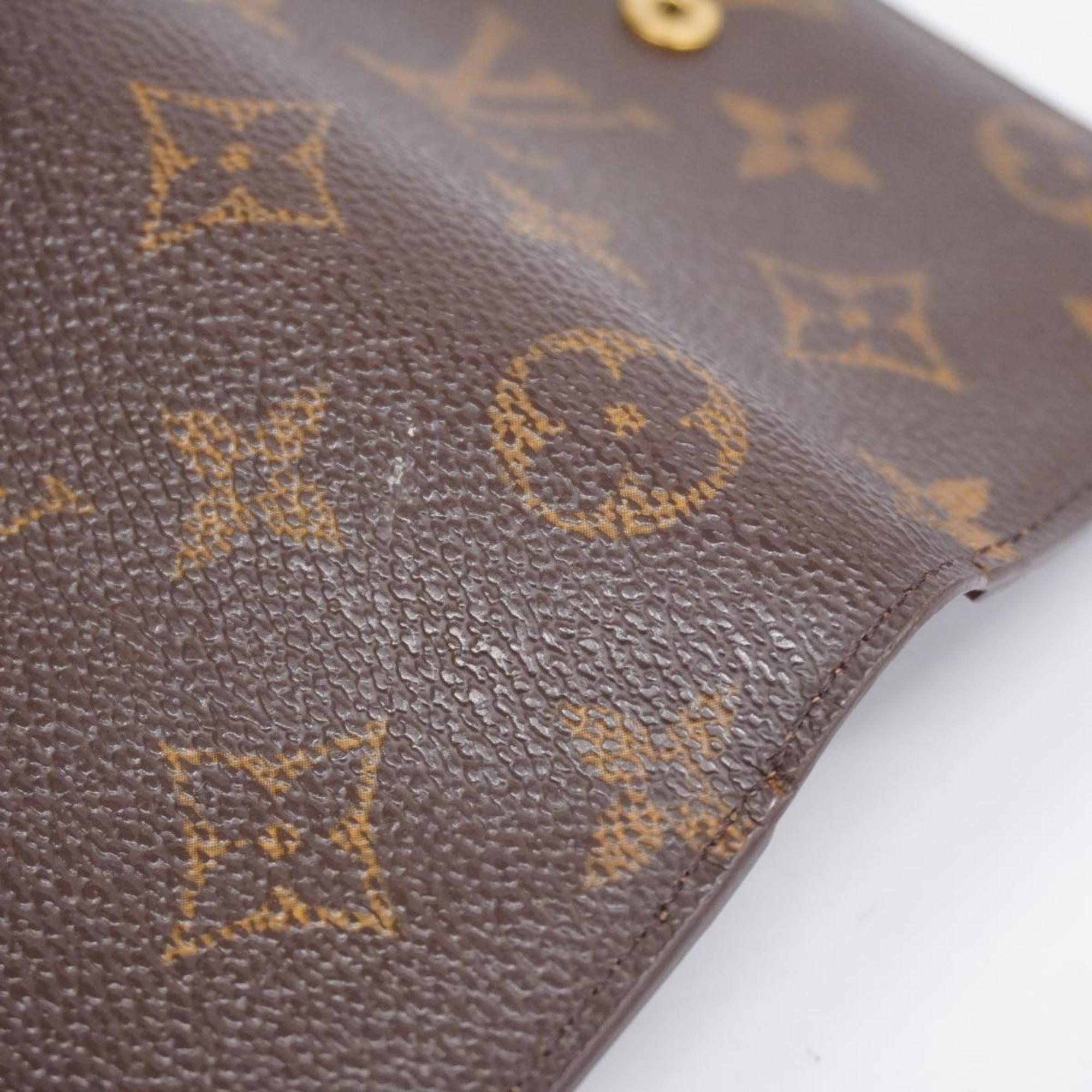 Louis Vuitton Wallet Monogram Porte Monnaie Biennois M61663 Brown Women's