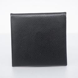 Hermes Wallet/Coin Case Bastia Z Stamped Epsom Leather Black Men's Women's
