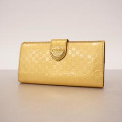 Gucci Long Wallet Micro Guccissima 203550 Enamel Gold Women's
