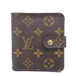 Louis Vuitton Wallet Monogram Compact Zip M61667 Brown Men's Women's