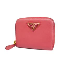 Prada Wallet/Coin Case Saffiano Leather Pink Women's