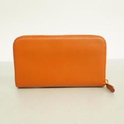 Prada Long Wallet Saffiano Leather Orange Women's
