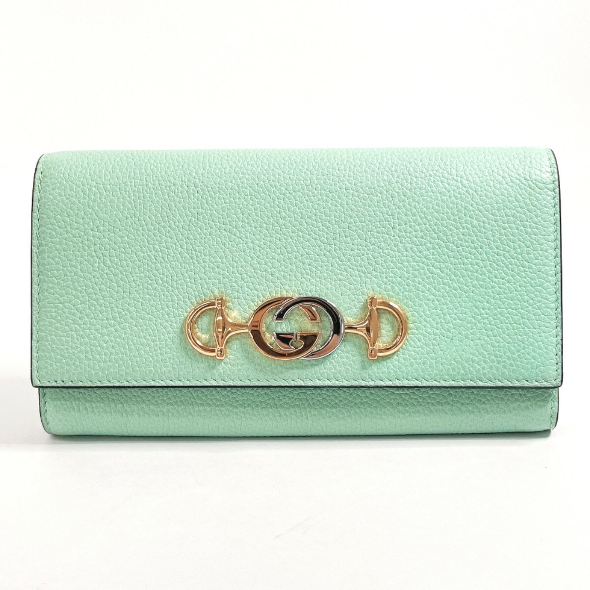 GUCCI Zumi 573612 Long Wallet Leather Green Women's F4034437