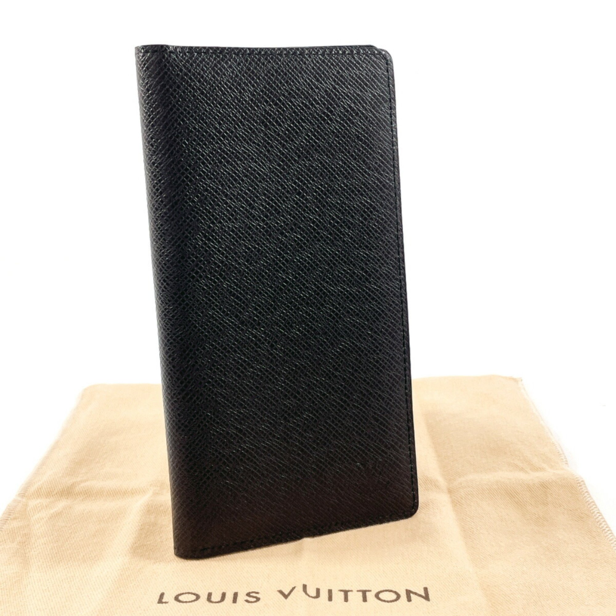 LOUIS VUITTON Louis Vuitton Portefeuille Long M32662 Billfold Taiga Black Men's F4034444