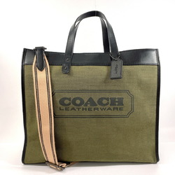 COACH with Coach Badge C8457 Tote Bag Canvas/Leather Khaki Men's F4044518