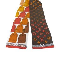 Louis Vuitton LOUIS VUITTON Scarf Muffler Bandeau My Tag Flower Name Multicolor Monogram Silk Maroon M77676 Women's