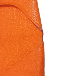 Hermes HERMES Coin Case Bastia Snap Button Purse Wallet Chevre Orange K Stamp Men's Women's