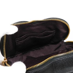 Coach COACH Shoulder Bag Heart Crossbody Cross Grain Handbag Metal Black CE652 Women's