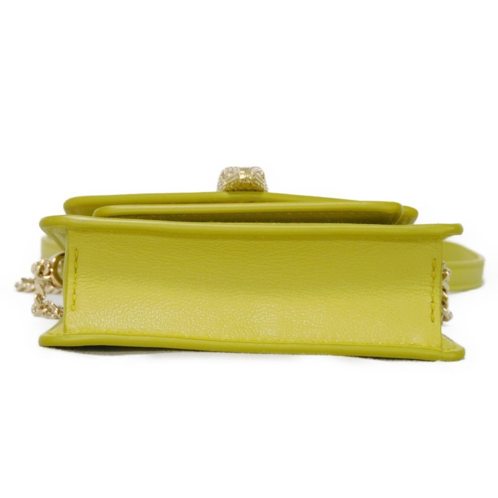 BVLGARI Shoulder Bag Serpenti Forever Micro Yellow Green RFID Linden Peridot 293719 Women's