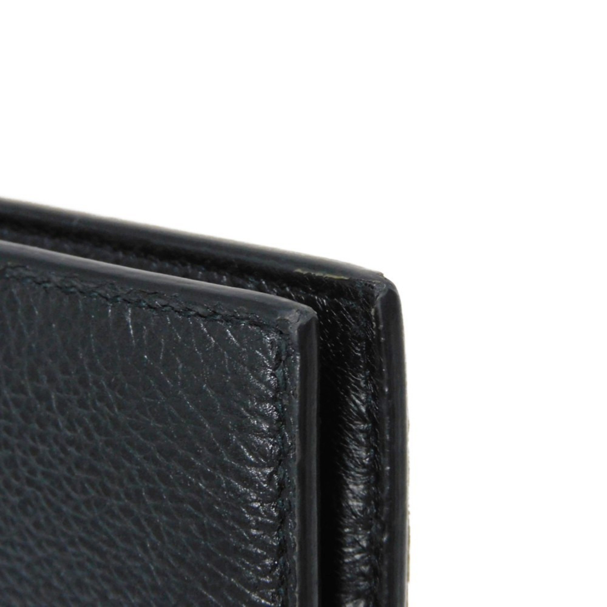 BALENCIAGA Cash Square Fold Wallet Bifold Black Green New 594549 1IZI3 1063 Men's Billfold