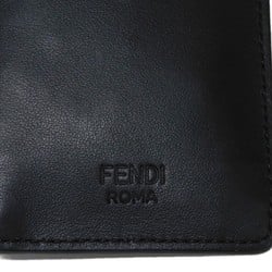 FENDI Coin Case Card Eye Motif Studs Silver Smooth Monster Bag Bugs Black 7AR534 Men's