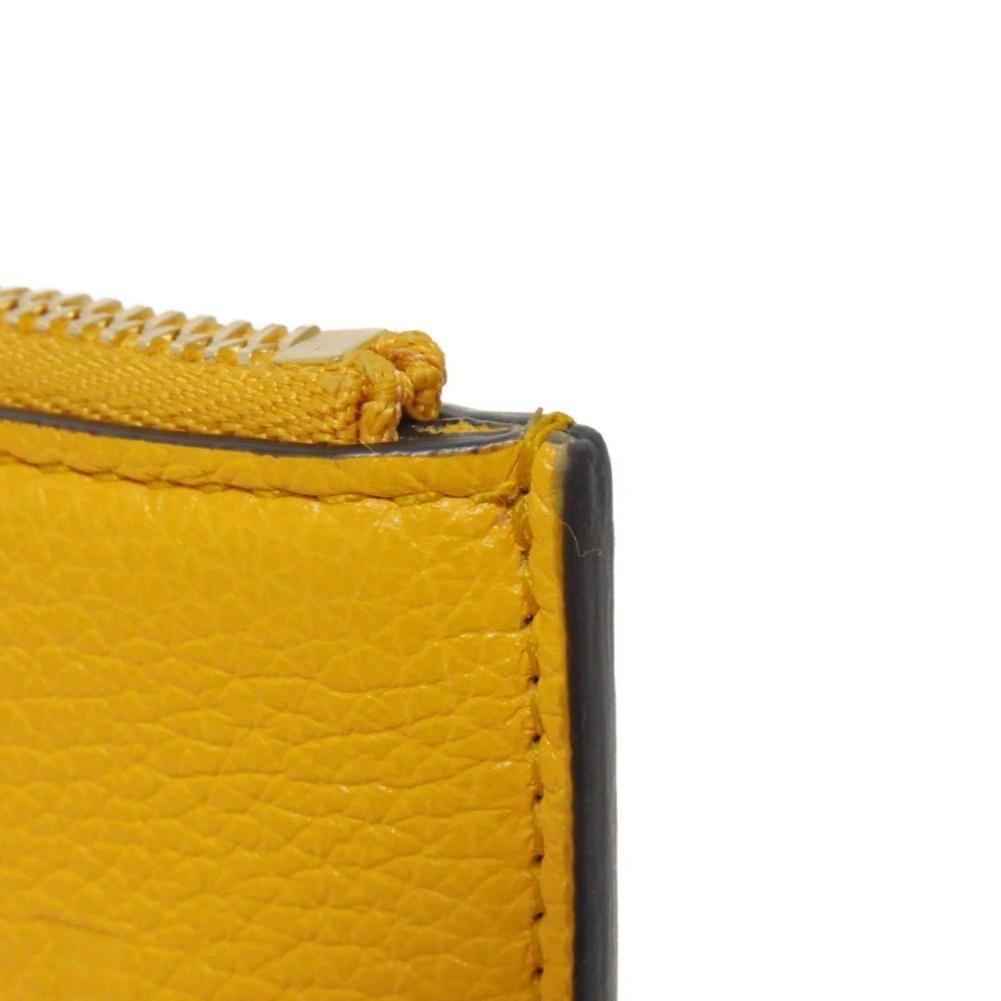 GUCCI Coin Case Fragment Calfskin Card Holder Wallet Embossed Yellow 725550 AABEY 7636 Men's