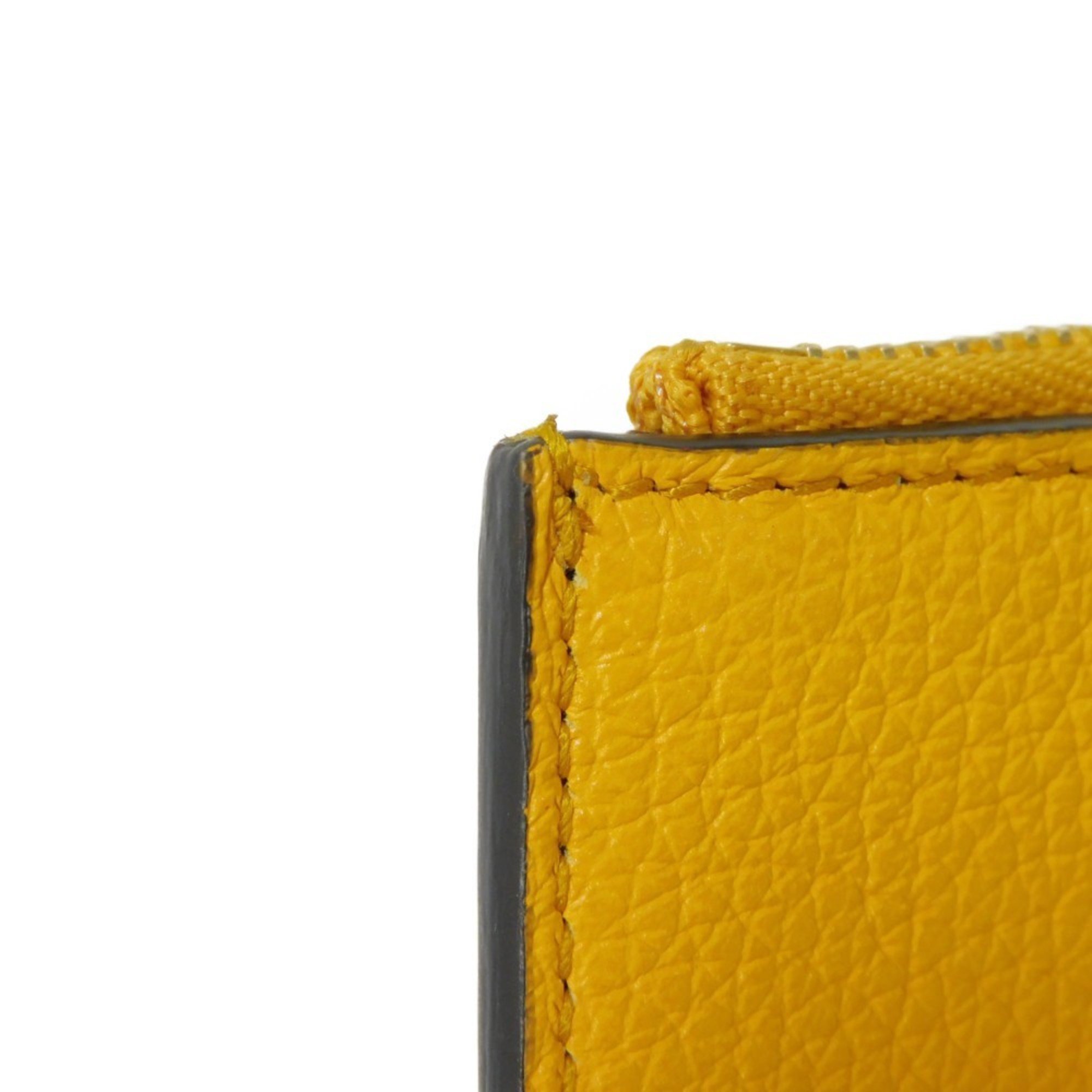 GUCCI Coin Case Fragment Calfskin Card Holder Wallet Embossed Yellow 725550 AABEY 7636 Men's