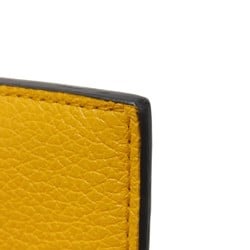 GUCCI Coin Case Fragment Calfskin Card Holder Wallet Embossed Yellow 725550 AABEY 7636 Men's