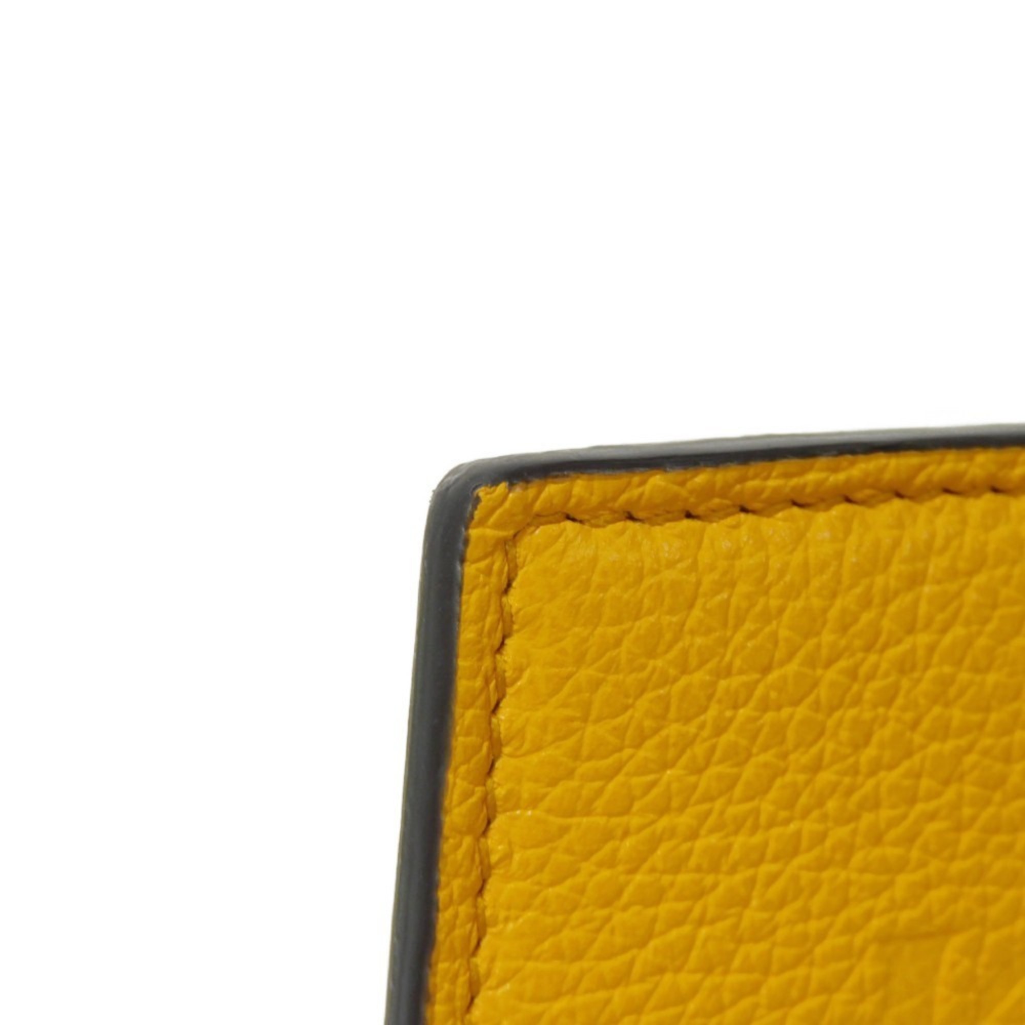 GUCCI Coin Case Fragment Calfskin Card Holder Wallet Embossed Yellow 725550 AABEY 7636 Men's