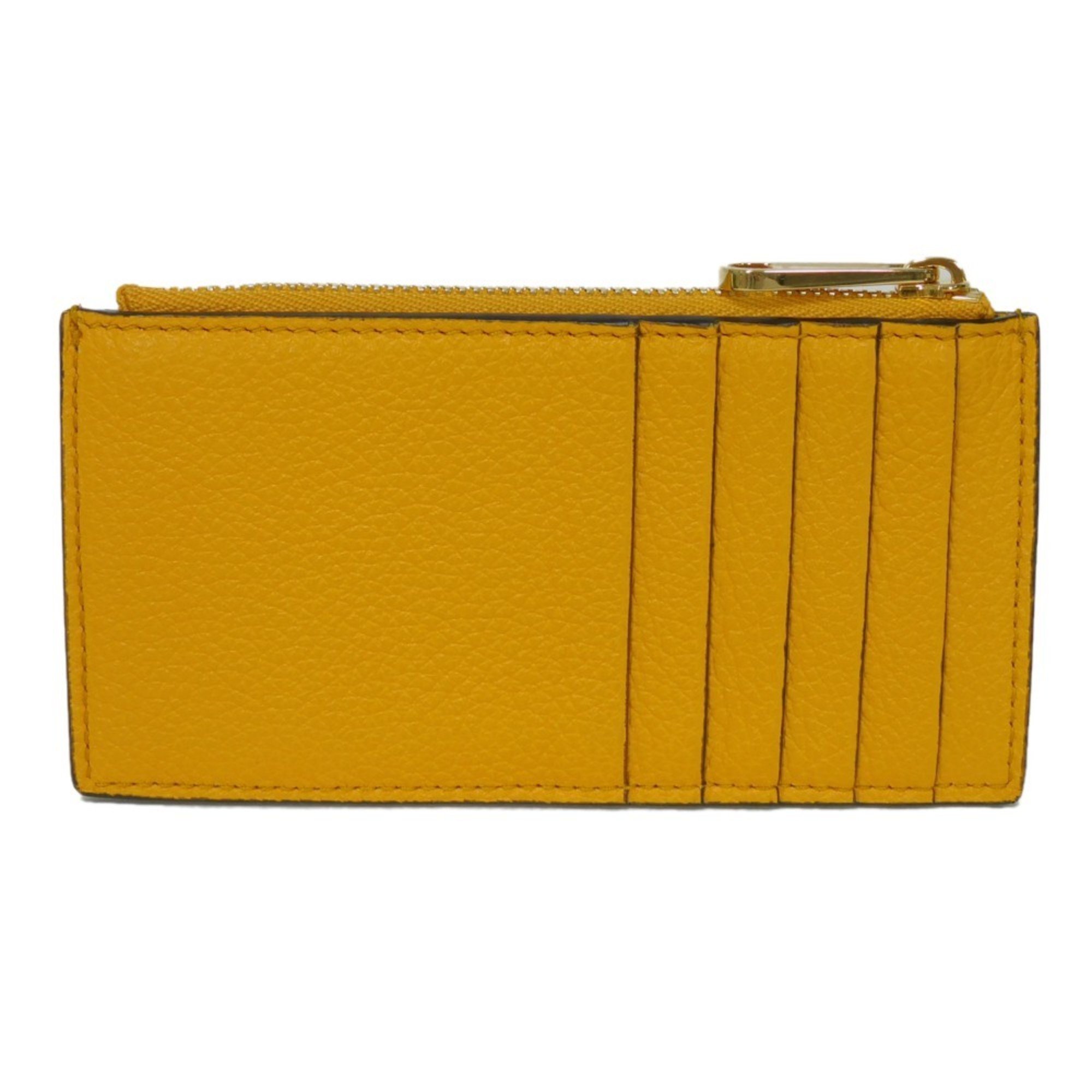 GUCCI Coin Case Fragment Calfskin Card Holder Wallet Embossed Yellow 725550 AABEY 7636 Men's