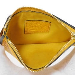 GUCCI Coin Case Fragment Calfskin Card Holder Wallet Embossed Yellow 725550 AABEY 7636 Men's