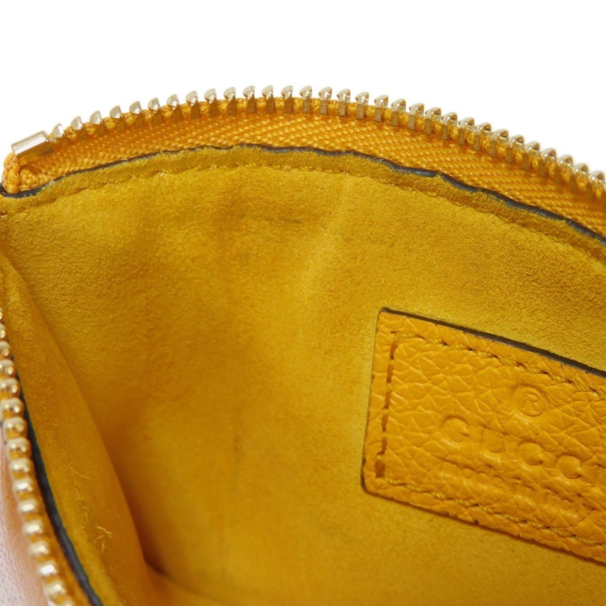 GUCCI Coin Case Fragment Calfskin Card Holder Wallet Embossed Yellow 725550 AABEY 7636 Men's