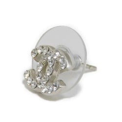 CHANEL Earrings Crystal Coco Mark Silver Rhinestone Strass Stud 06P CC Clear A26210 Women's